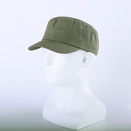 LANGZHEN Unisex Ayarlanabilir Pamuk asker şapkası Klasik Harbiyeli Şapka Askeri Düz Üst beyzbol şapkası Açık Spor