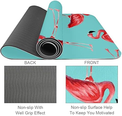 Yoga için Tüm Amaçlı Yoga Mat Egzersiz ve Egzersiz Mat, Kırmızı Akçaağaç Yaprakları Desen