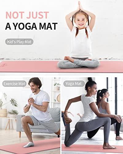 CAMBIVO Ekstra Kalın Yoga Mat Kadın Erkek Çocuklar için, Profesyonel TPE Yoga Paspaslar, egzersiz Mat için Taşıma
