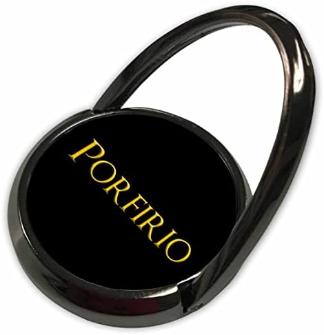 3dRose Porfirio ABD'de Yaygın Erkek Bebek Adı. Siyah Muska üzerinde Sarı - Telefon Halkaları (phr-362782-1)