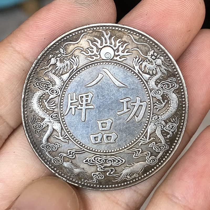 QİNGFENG Antik Paralar Antika Gümüş Dolar Guangdong Valisi ve Guangxi Cen Bapin Gong Marka Hatıra Madalyası El Sanatları