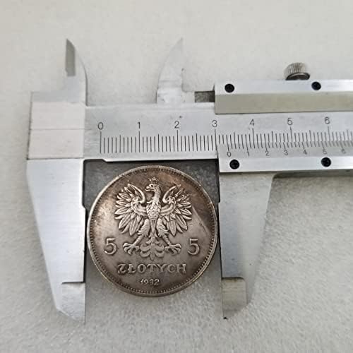 Antika El Sanatları Polonya 1932 Pirinç Gümüş Kaplama Eski Gümüş Dolar Gümüş Yuvarlak Dış Ticaret 2477