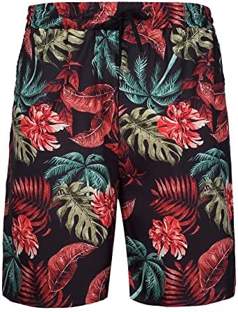 R RAMBLER 1985 erkek Hawaii Eşleşen Gömlek Seti Yaz Plaj 2 Parça Kıyafet Çiçek Gömlek ve Şort Tatil Takım Elbise