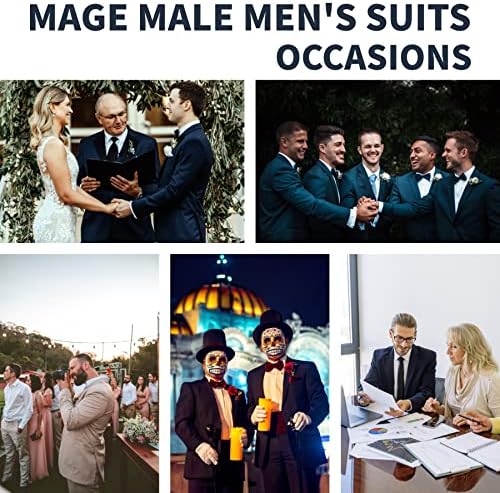 MAGE ERKEK erkek 3 Parça Takım Elbise Slim Fit Katı Bir Düğme Parti Düğün Smokin Takım Elbise Blazer Ceket Yelek pantolon