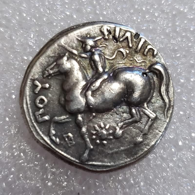 Antika El Sanatları Yunan Paraları Bakır Gümüş Kaplama Yaşlı Gümüş Dolar Gümüş Yuvarlak 3398