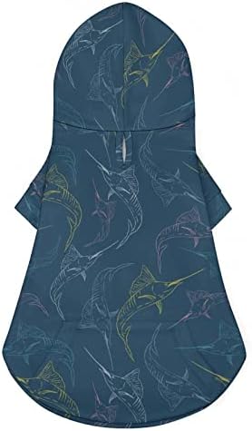 Kılıç balığı Desen Köpek ve Kedi Kostümleri Sevimli Hayvan Hoodie Takım Elbise Şapka Sevimli Kıyafetler Giysileri