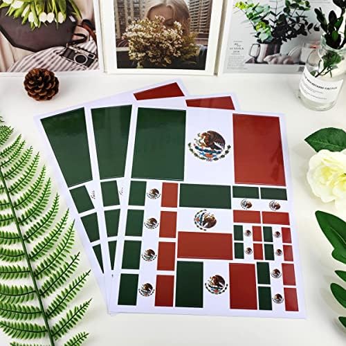 QQSD Meksika Bayrağı Sticker Meksika Çıkartması Çoklu Boyutlarda (3 Paket, 11. 7x8. 3 İnç)