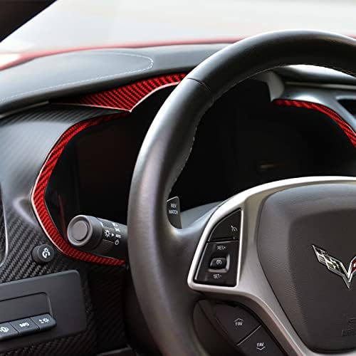 Karbon Fiber Araba Hız Göstergesi Çerçevesi Sticker Çıkartması İç ayar kapağı Chevrolet Corvette için C7 2014 2015