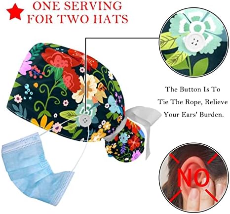 Çiçek Karahindiba Fırçalama Şapka Kadınlar için Uzun Saç Çalışma Kap Düğmesi ve Ter Bandı Unisex Kravat Geri Şapka