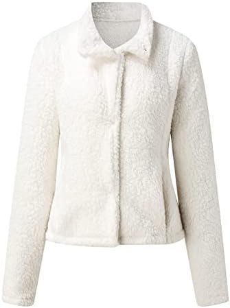 OVERMAL Ceketler Kadınlar İçin Rahat Polar Bulanık Faux Shearlıng Sıcak Kış Dış Giyim Ceketler Tüylü Ceket
