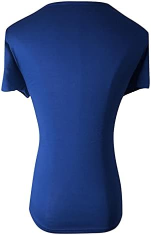 Fragarn Kırpma Üstleri Kadınlar için, kadın Yaz Rahat İnce derin V Yaka Düz Renk kısa kollu tişört Egzersiz Kadınlar