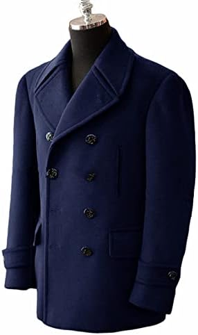 Erkek yün ceket kış siyah Kruvaze V kollu uzun ceket rahat moda yakışıklı ceket