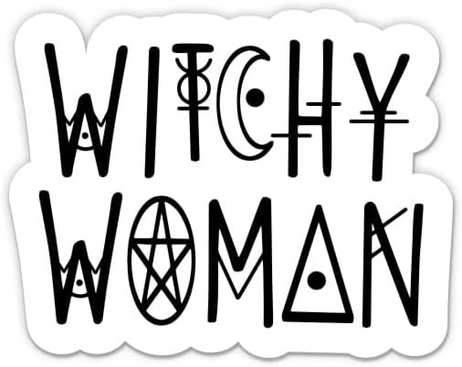 Witchy Kadın Sticker-3 laptop etiketi - Su Geçirmez Vinil Araba, Telefon, Su Şişesi-Sevimli Cadı Çıkartması