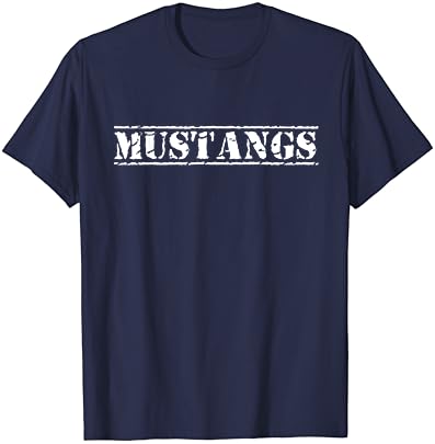 Mustangs futbol beyzbol basketbol tezahürat Fan okul T-Shirt gitmek