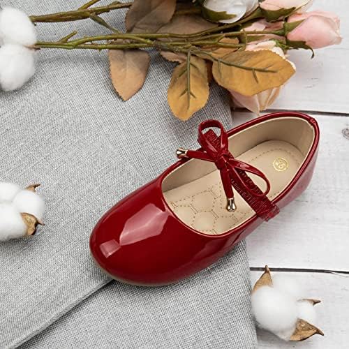 Çocuk Ayakkabıları düz ayakkabı Kristal Ayakkabı Sequins İlmek Kızlar dans ayakkabıları 10c Kızlar Ayakkabı (Kırmızı,