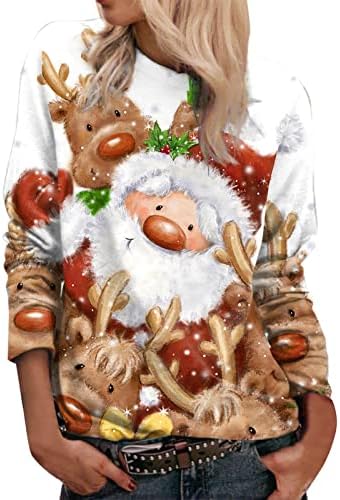 Genç Kız Manşet Uzun Kollu Kabanlar Coat Tişörtü Crewneck Spandex Tatil Noel Salonu Giyim O9