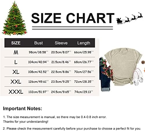Kadın Noel Tshirt Komik Grafik Hediye Tee Gömlek Casual Kısa Kollu Parti Üstleri Uzun Kollu Tunik Tee
