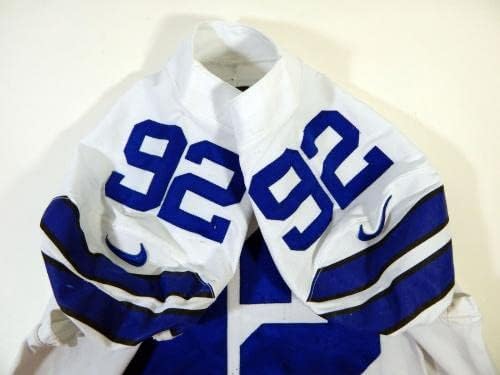 2017 Dallas Cowboys Brian Price 92 Oyunu Verilen Beyaz Forma 48 DP15526 - İmzasız NFL Oyunu Kullanılmış Formalar