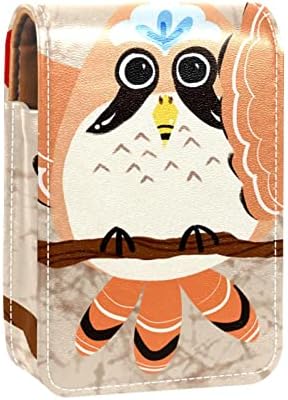 ORYUEKAN Ruj Kılıfı Ayna ile Sevimli Taşınabilir Makyaj Çantası kozmetik torbası, Baykuş Retro