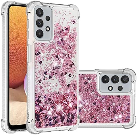 Telefon Kılıfı Glitter Kılıf Samsung Galaxy A32 5G Kılıf ile uyumlu Kadın Kızlarla uyumlu Girly Sparkle Sıvı Lüks