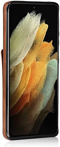 Telefon Kılıfı Kapak ile Uyumlu Samsung Galaxy S21 Ultra deri cüzdan telefon Kılıfı Standı Bilek Kayışı Telefon Kılıfı