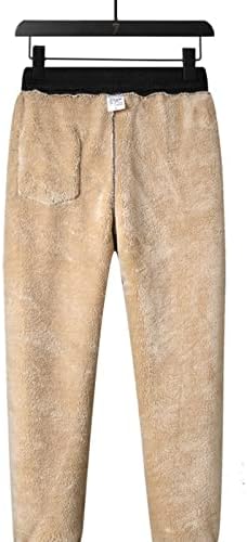 Dudubaby Erkek pamuklu pantolonlar Termal Polar Büyük Boy Sweatpants Peluş Kalınlaşma Pamuk Yastıklı Pantolon rahat