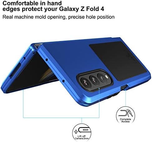 Foluu Galaxy Z Kat 4 5G Durumda, Galaxy Z Kat 4 Metal Telefon kılıfı, Alüminyum Darbeye Dayanıklı Çerçeve Kılıf Yumuşak