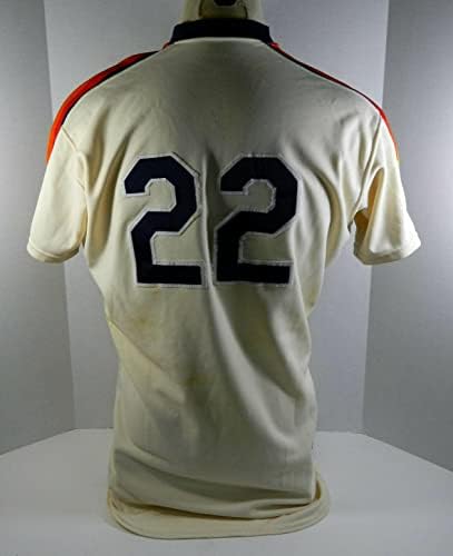 1989 Houston Astros Roger Mason 22 Oyun Kullanılmış Krem Forma İsim Plakası Kaldırıldı 7 - Oyun Kullanılmış MLB Formaları
