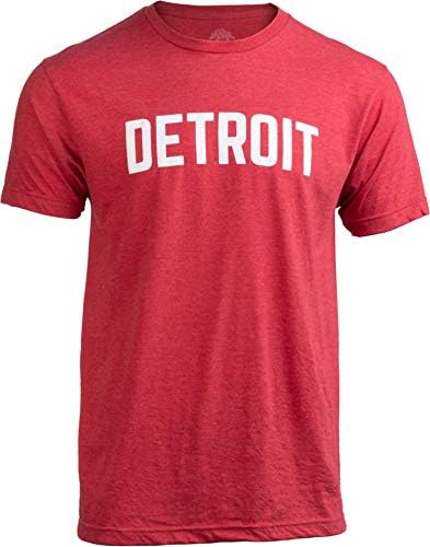 Detroit / Klasik Retro Şehir Gri Mavi Kırmızı Siyah Detroiter 313 Serin Michigan Erkek Kadın T-Shirt