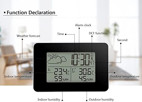 MXIAOXIA Kapalı Açık Ev Sensörü ile Dijital Sıcaklık Nem çalar saat Arkadan Aydınlatmalı Ev