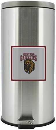 NCAA Montana Grizzles Ayak Pedallı Paslanmaz Çelik Çöp Kutusu, 30 Litre