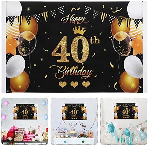 ABOOFAN Mutlu Doğum Günü Zemin Doğum Günü Partisi dekorasyon kumaşı İşareti Posteri 40. Doğum Günü Yıldönümü fotoğraf