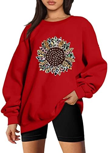 Dnuri Çiçek Kazak, kadın Ekip Boyun Uzun Kollu Gömlek Tops Damla Omuz Hoodie Sweatshirt Casual Activewear