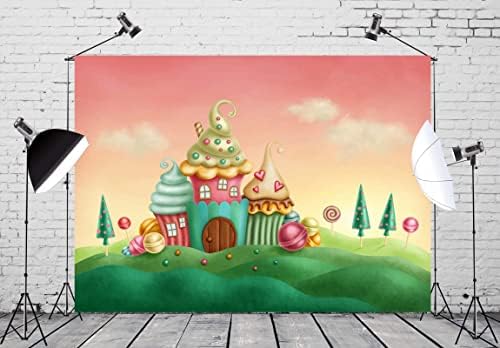 Loccor 10x8ft Candyland Zemin Çay Fincanı Odası Karikatür Bebek Duş Doğum Günü Partisi Cadılar Bayramı Arka Plan Posteri