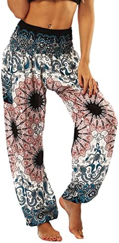 Homgro kadın harem pantolon Yoga Hippi Boho Jogger Önlüklü Bel Genie cepli pantolon Serin Yaz