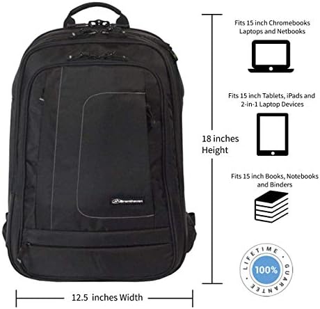 Brenthaven Metrolite Seyahat Sırt Çantası 15,6 inç Chromebook'lara, Dizüstü Bilgisayarlara, Tabletlere, Uçak Taşıma