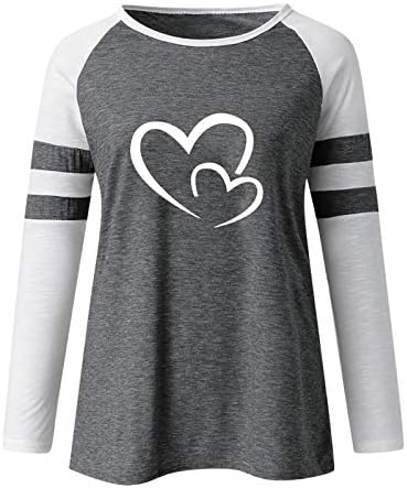 Tişörtü Kadınlar için sevgililer Günü Baskı Baskı Crewneck Ceketler Klasik Kalma Gömlek Kadınlar için
